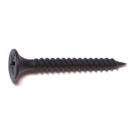 Midwest Fastener Drywall Screw, #6 x 1-1/4 in, Steel, Flat Head Phillips Drive, 45 PK 30843